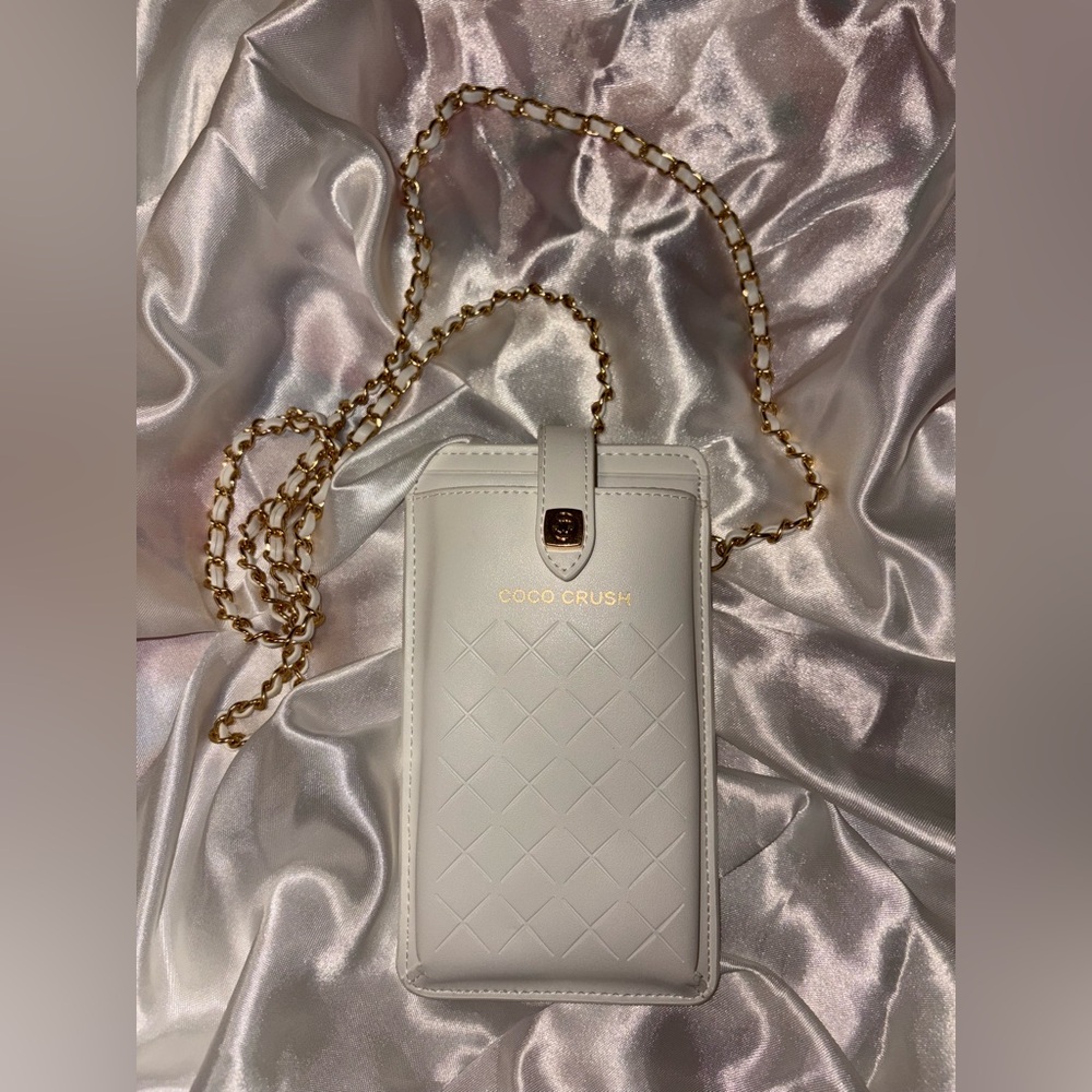 CHANEL Coco Crush Quilted White Crossbody Bag